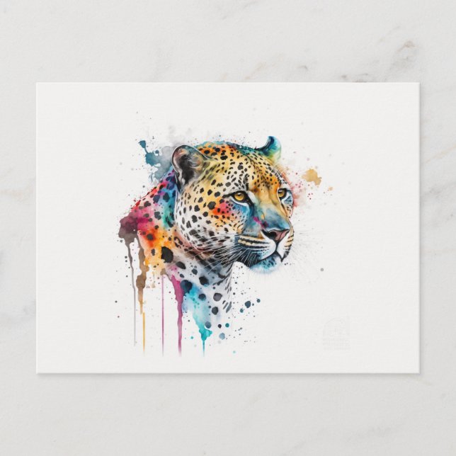 Carte Postale Aquarelle Jaguar (Devant)