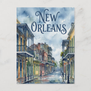 Carte Postale aquarelle La Nouvelle-Orléans Louisiane