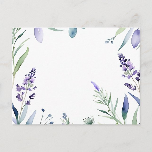 Carte Postale Aquarelle Lavande Et Eucalyptus (Devant)