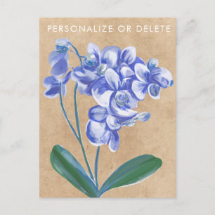 Carte Postale Aquarelle Lavande Orchidée Art Floral Personnalisé