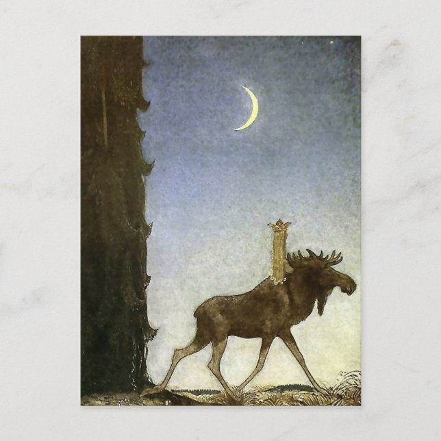 Carte Postale Aquarelle « Leap the Elk » de John Bauer (Devant)