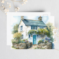 Aquarelle Maison de Campagne Anglaise d'Été