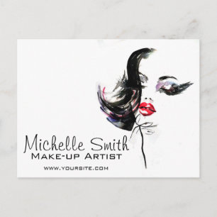 Carte Postale Aquarelle maquillage visage marque artiste