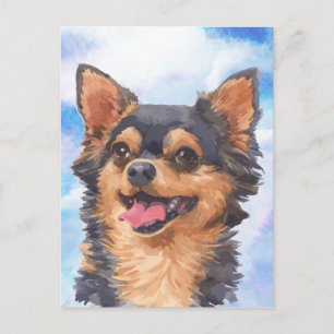 Carte Postale Aquarelle mignonne d'animal familier de chien de