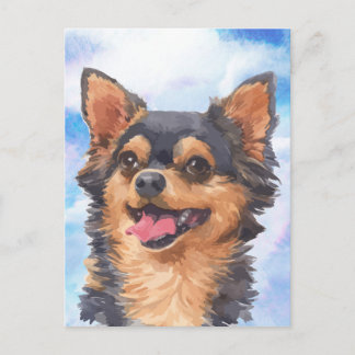 Carte Postale Aquarelle mignonne d'animal familier de chien de