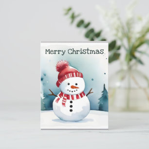 Carte Postale Aquarelle minimaliste Noël