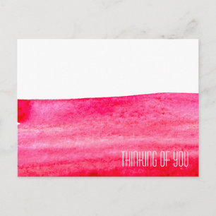 Carte Postale Aquarelle minimaliste rouge rubis