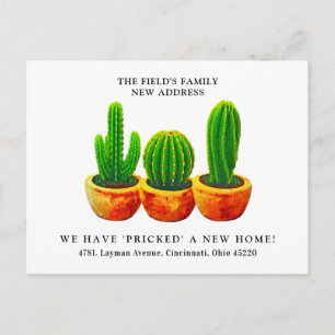 Carte Postale Aquarelle moderne Cactus Nouvelle maison Nous avon