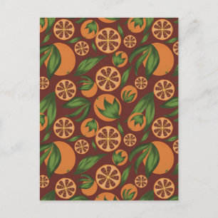 Carte Postale Aquarelle Motif de fruits rouges orange