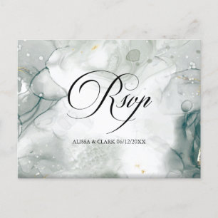Carte Postale Aquarelle noire et blanche Abstraite RSVP