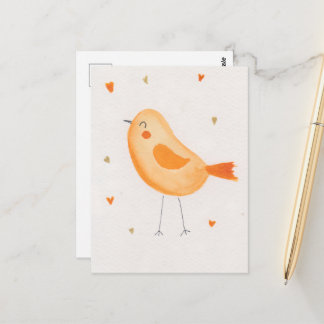 Carte Postale Aquarelle Oiseau