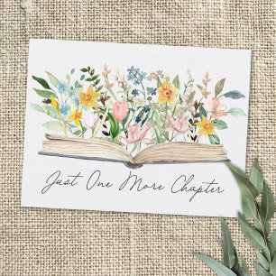 Carte Postale Aquarelle Open Livre avec Fleurs Floral Aesthétiqu