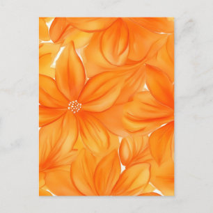 Carte Postale Aquarelle orange floral botanique dynamique