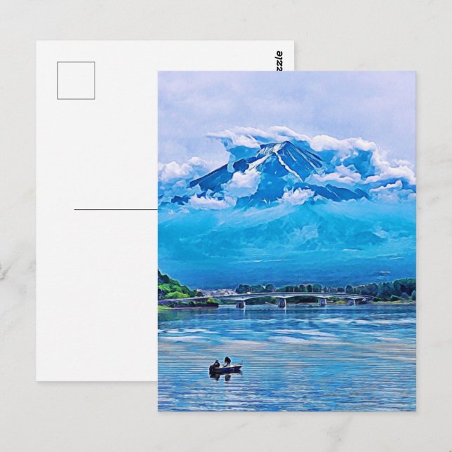 Carte Postale Aquarelle paisible Design d'art japonais (Devant / Derrière)