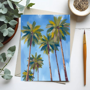 Carte Postale Aquarelle Palm Trees