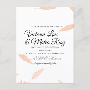 Carte Postale Aquarelle Pampas Feuille Silhouette Mariage Invita