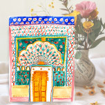 Carte Postale Aquarelle Peacock Door Jaipur City Palace rose<br><div class="desc">Carte postale personnalisable ! Ajoutez votre propre texte à l'intérieur et à l'avant de la carte. Porte de paon coloré du Rajasthan Inde main peinte par moi ! Consultez ma boutique pour plus de designs, plus de portes et plus de produits! Si vous l'achetez, merci ! Partagez une photo avec...</div>