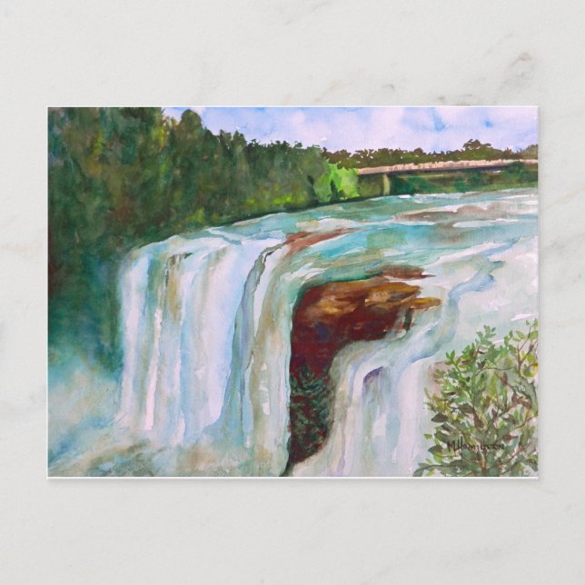 Carte Postale Aquarelle peinte à la main de Little River Falls (Devant)