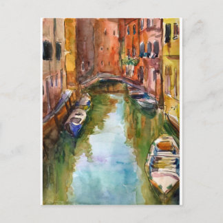 Carte Postale Aquarelle Peinture de Venise