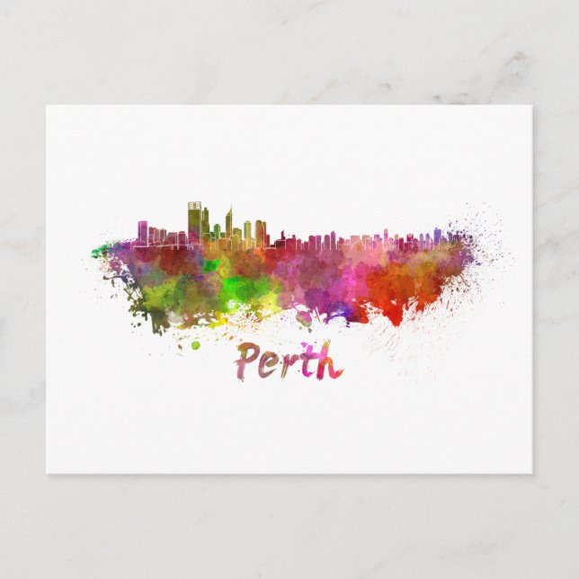 Carte Postale Aquarelle Perth (Devant)