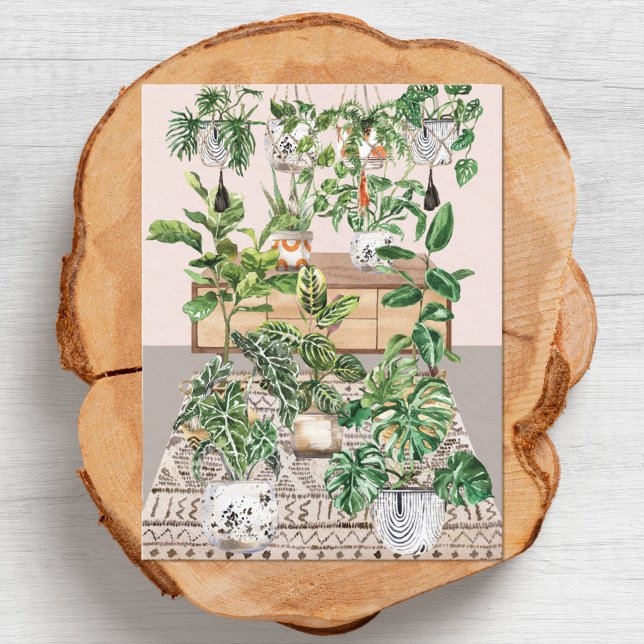 Carte Postale Aquarelle Plantes tropicales (Close up)