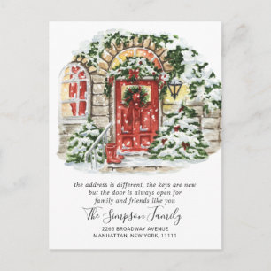 Carte Postale Aquarelle Porte de Noël Faire-part mobiles Pos