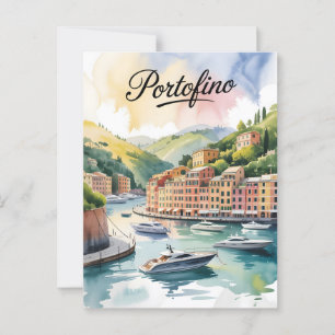 Carte Postale Aquarelle Portofino