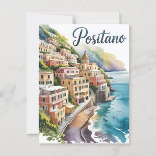 Carte Postale Aquarelle Positano