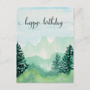 Carte postale aquarelle pour lui, Montagnes aquare