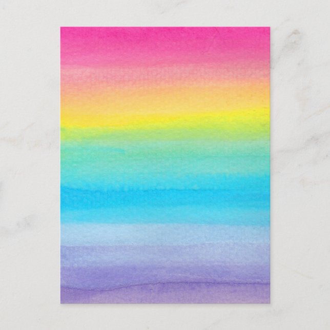 Carte Postale Aquarelle Rainbow Design (Devant)