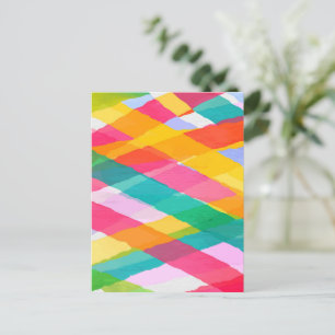 Carte Postale Aquarelle rayures motifs 1