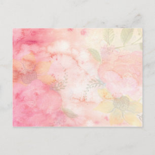 Carte Postale Aquarelle rose Arrière - plan floral