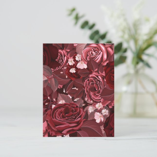 Carte Postale Aquarelle Roses 35 (Debout devant)