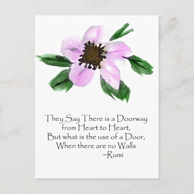 Carte postale aquarelle Rumi de porte (Devant)
