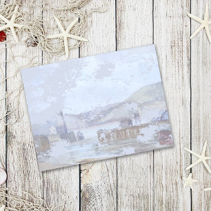 Carte Postale Aquarelle rustique Vintage Foggy Harbour