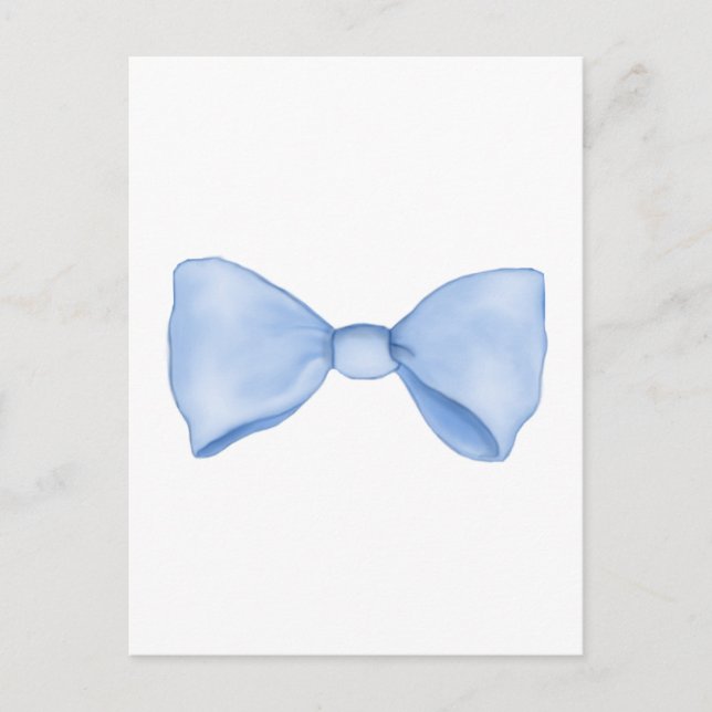 Carte Postale Aquarelle simple Bébé Bleu Bow (Devant)