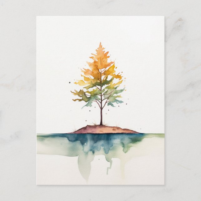 Carte Postale Aquarelle simple Maple Tree (Devant)