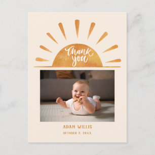 Carte Postale Aquarelle Soleil Photo Personnalisée Baby Shower C