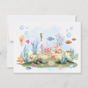 Carte Postale Aquarelle sous la mer