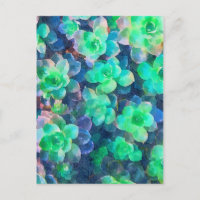 Aquarelle subtile florale dans les tons verts bota