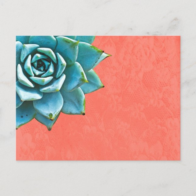 Carte Postale Aquarelle Succulente Dentelle orange (Devant)