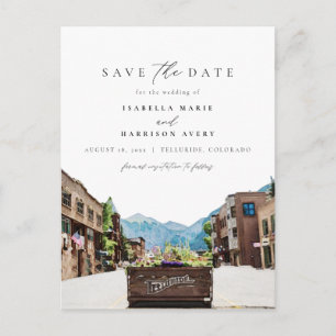 Carte Postale Aquarelle Telluride Colorado Ski Mountain Skyline