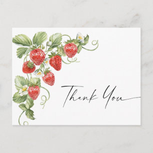 Carte Postale Aquarelle tendance Meadow Merci fraise