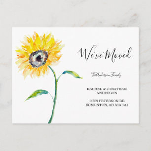 Carte Postale Aquarelle Tournesol Floral Simple Nous avons démén