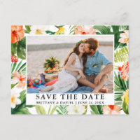 Aquarelle Tropical Coral Floral Enregistrer La Dat