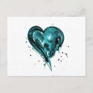 Carte Postale Aquarelle turquoise