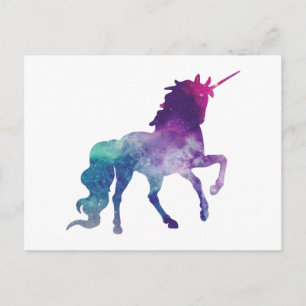 Carte Postale Aquarelle Unicorne