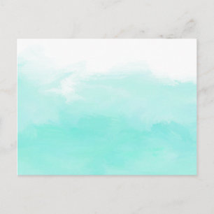 Carte Postale Aquarelle vert à la menthe d'eau traits