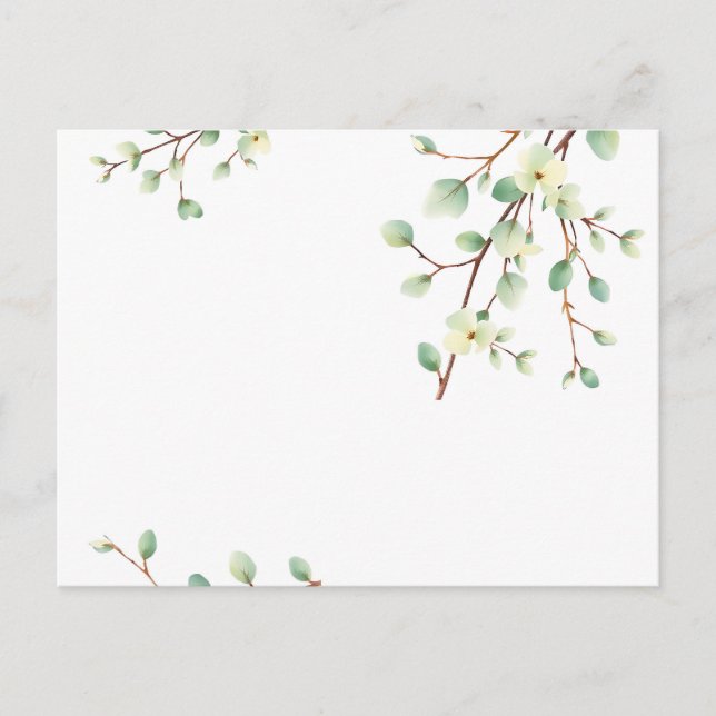 Carte Postale Aquarelle vert pâle (Devant)