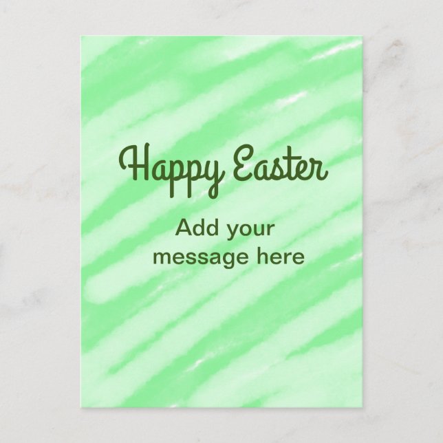 Carte Postale Aquarelle verte heureux Pâques ajouter le message  (Devant)